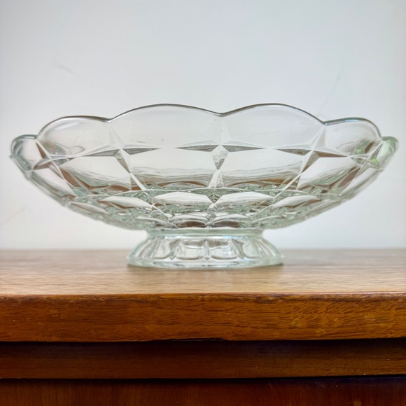 Vintage Indiana Glass "Constellation" Footed Bowl | 12.25" Clear Pressed Glass - Picture 14 of 15